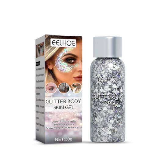 EELHOE Shining Silver Body & Face Gel – Glitter Makeup