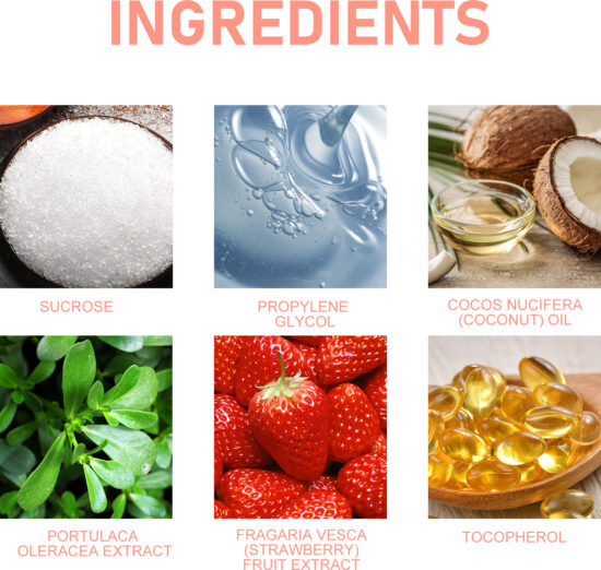 EELHOE Strawberry Lip Scrub – Exfoliates, Hydrates & Softens Dry Lips