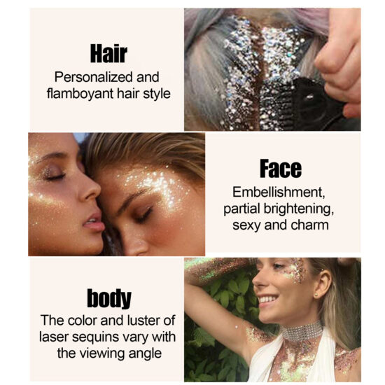 EELHOE Shining Silver Body & Face Gel – Glitter Makeup