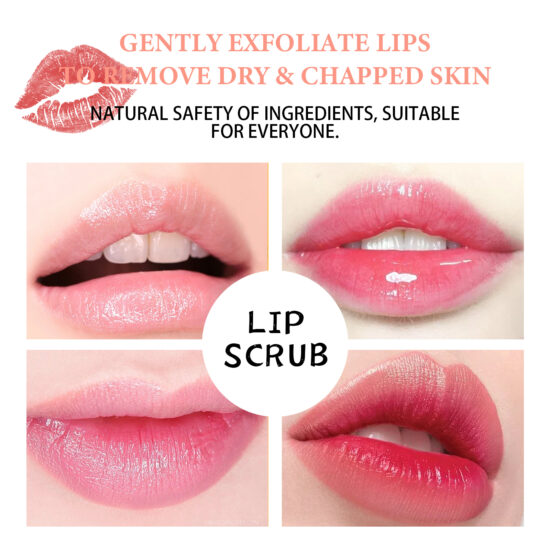 EELHOE Strawberry Lip Scrub – Exfoliates, Hydrates & Softens Dry Lips
