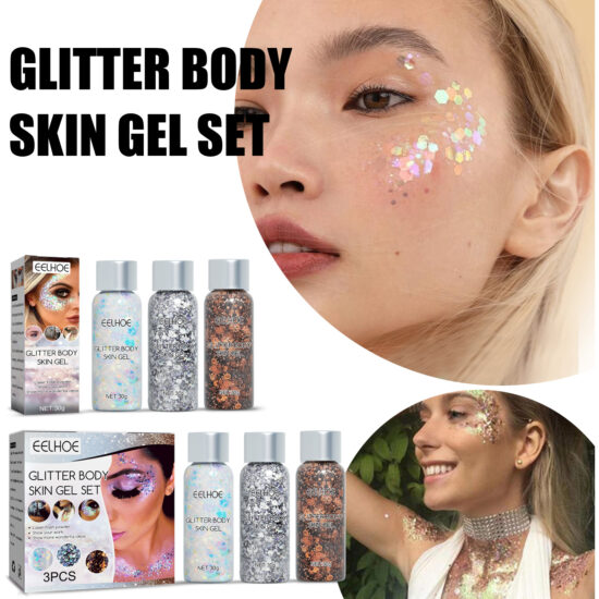 EELHOE Shining Silver Body & Face Gel – Glitter Makeup