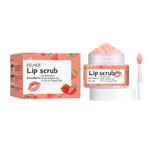 EELHOE Strawberry Lip Scrub – Exfoliates, Hydrates & Softens Dry Lips